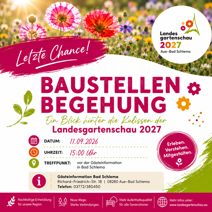Baustellenbegehung über das Gartenschaugelände